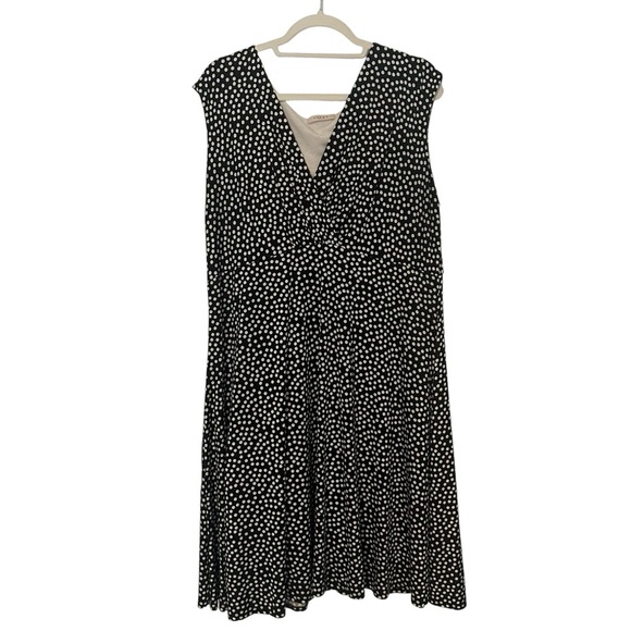 Gilli Women’s Black & White Polka Dot Sleeveless Midi/Tea Length Dress - Size 3X - Picture 1 of 11